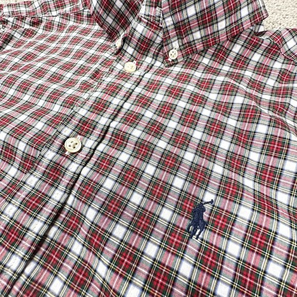 Ralph Lauren Boy's Long Sleeve Button Front Shirt Classic Plaid Pattern Size XL - Picture 4 of 6
